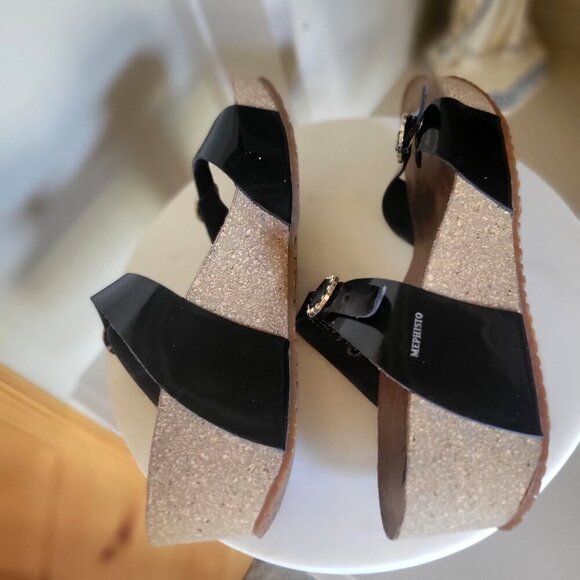 Mephisto Womens Sandals Idelya Casual Slip On Open Back Patent Leather EU 40 - Picture 4 of 8